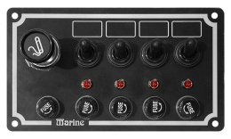 Панель выключателей ТMC 4 тумблера, прикуриватель, серебристая (10247862)